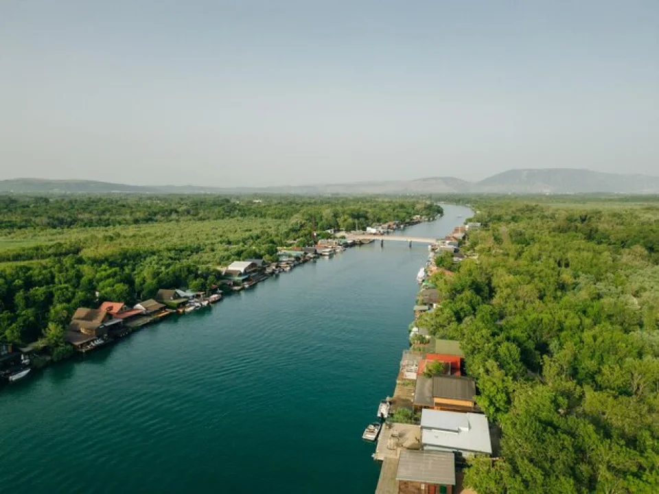 Boat trip towards the Ada Bojana river island